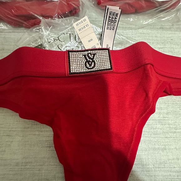 Victoria's Secret Red Embellished Thong Panty - Picture 3 of 4